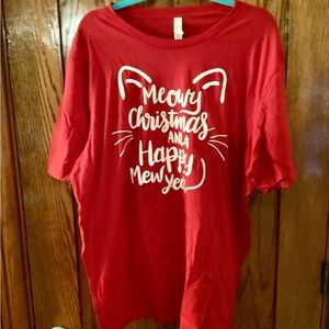 Cat Holiday T-shirt Size 2XL